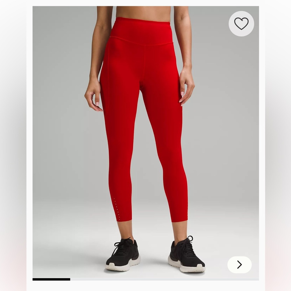 Lululemon Fast and Free High-Rise Tight 23”  5 Pocket size 6 red